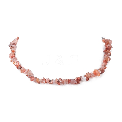 Natural Carnelian Chips Beaded Necklaces NJEW-JN04275-05-1