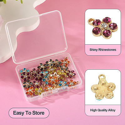 25Pcs 5 Colors Alloy with Rhinestone Pendants FIND-TA0009-29-1