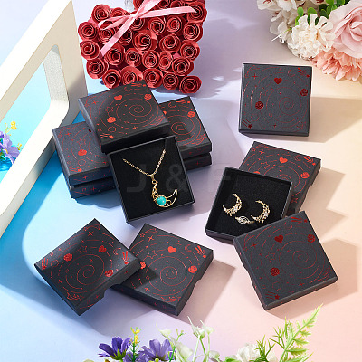 10Pcs Hot Stamping Planet Cardboard Jewelry Packaging Boxes CON-TA0001-44C-1
