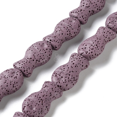 Fish Dyed Natural Lava Rock Beads Strands G-O126-01A-05-1