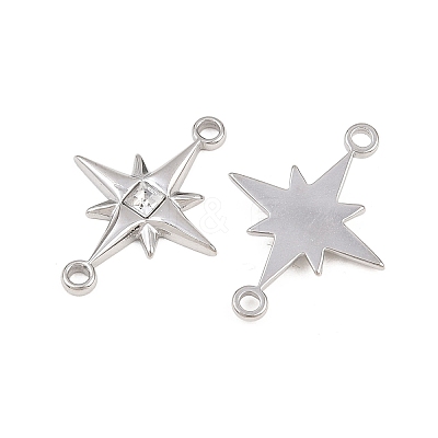 304 Stainless Steel Crystal Rhinestone Connector Charms STAS-P437-14A-P-1
