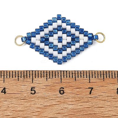 Glass Seed Beads Connector Charms PALLOY-MZ01416-01-1