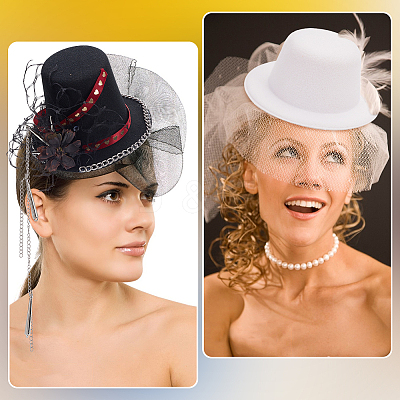 8Pcs 4 Colors Terry Fabric Mini Hat Fascinator Base AJEW-NB0005-99-1