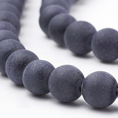 Synthetic Blue Goldstone Beads Strands G-T106-007A-1