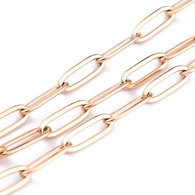 Ion Plating(IP) 304 Stainless Steel Paperclip Chains CHS-O010-03RG-1