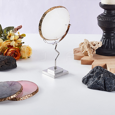 Moon Shaped Alloy Crystal Ball Holder PALLOY-WH0816-007S-1