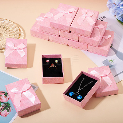 Rectangle Paper Jewelry Set Storage Gift Boxes with Bowknot CON-TAC0014-12E-1