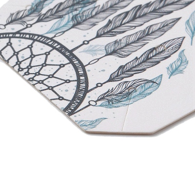 100Pcs Woven Web/Net with Feather Print Paper Jewelry Display Cards AJEW-Z021-01D-1