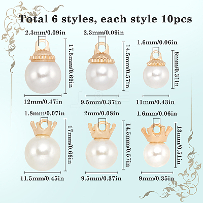 60Pcs 6 Styles Alloy Pendants FIND-SC0009-68-1