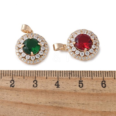 Brass Glass Pendants KK-D355-05G-1