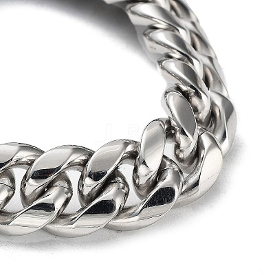 Non-Tarnish 304 Stainless Steel Cuban Link Chains Bracelets for Men & Women BJEW-D031-20P-1