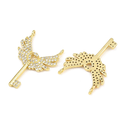 Brass Micro Pave Clear Cubic Zirconia Pendants KK-CBA6A75-39G-1
