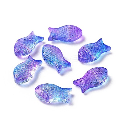 Transparent Spray Painted Glass Beads GLAA-I050-10-1