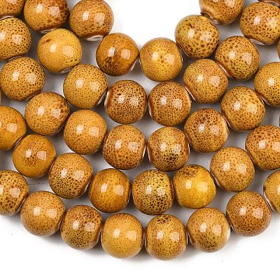 Handmade Fancy Antique Glazed Porcelain Ceramic Round Beads Strands PORC-L019-13mm-02-1