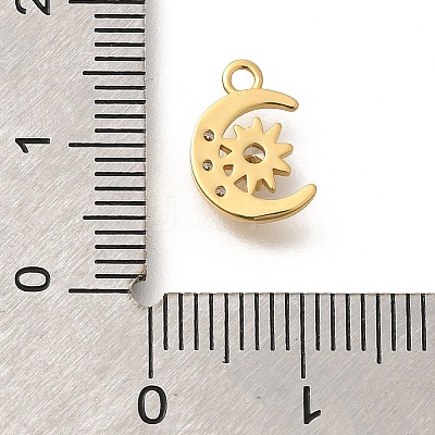 Rack Plating Brass Micro Pave Cubic Zirconia Pendants KK-M296-17G-1