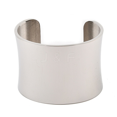 304 Stainless Steel Open Cuff Bangles BJEW-U015-01P-1