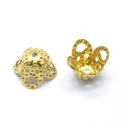 Brass Bead Caps KK-G319-07C-RS-1