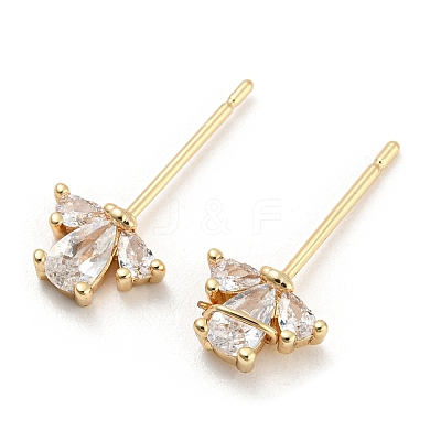 Brass Micro Cubic Zirconia Peg Bails KK-Q789-20G-1