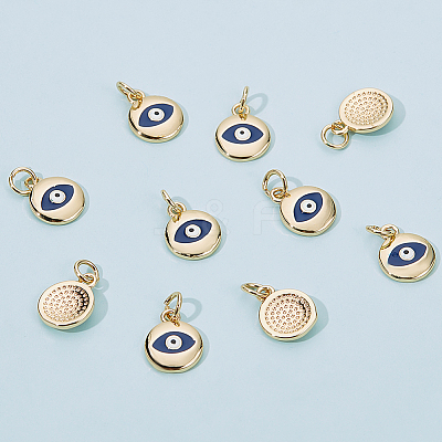 10Pcs Brass Enamel Charms KK-BC0013-91-1