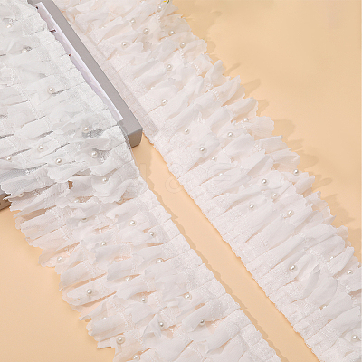 3-Layer Nylon Pleated Lace Trims OCOR-WH0082-40-1