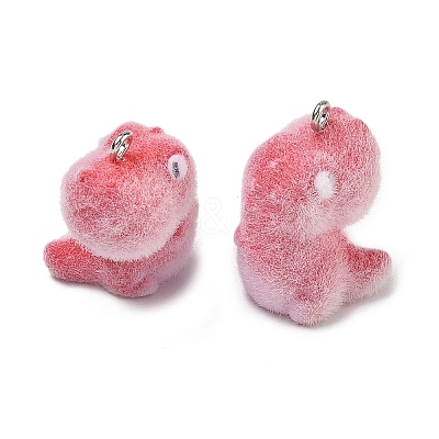 Flocking Opaque Resin Pendants RESI-F064-A14-1