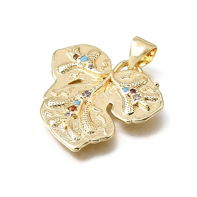 Brass Micro Pave Colorful Cubic Zirconia Pendants CU-E002-10G-1