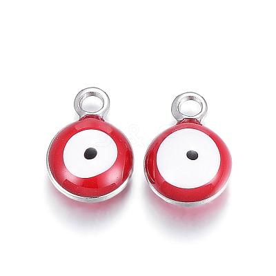 304 Stainless Steel Enamel Charms STAS-G122-24J-1