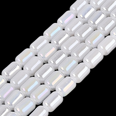 Electroplate Imitation Jade Glass Beads Strands EGLA-Q132-03A-B01-1
