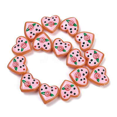 Handmade Heart Lampwork Beads Strands LAMP-P069-04B-07-1
