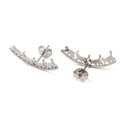 Non-Tarnish 304 Stainless Steel Stud Earrings EJEW-H095-03P-1