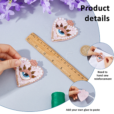 2Pcs Cloth Computerized Embroidery Sew on Patches PATC-FH0001-39A-1