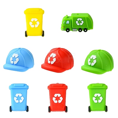 16Pcs 3 Styles Silicone Beads SIL-CJ0003-14-1