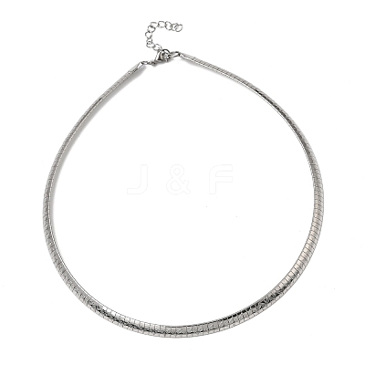 6MM 304 Stainless Steel Flat Snake Chain Necklaces MAK-Z004-03P-1