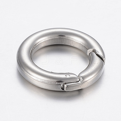 Tarnish Resistant 304 Stainless Steel Spring Gate Rings STAS-P198-09C-1