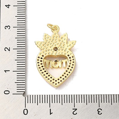 Mother's Day Brass Micro Pave Clear Cubic Zirconia Pendants FIND-Z041-20K-1
