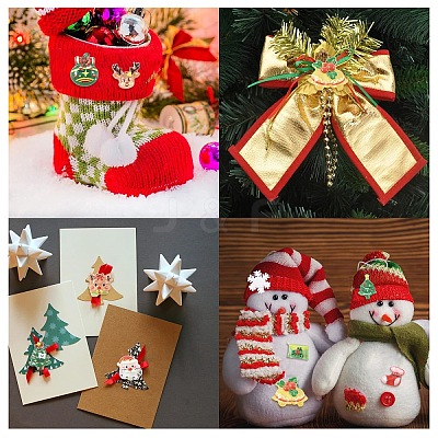 100Pcs Christmas Theme Opaque Resin Cabochons CRES-YW0002-56-1