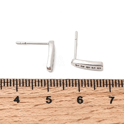 Teardrop Brass Micro Pave Clear Cubic Zirconia Stud Earrings EJEW-H180-26P-1