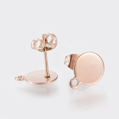 Ion Plating(IP) 304 Stainless Steel Stud Earring Findings STAS-K184-02-01RG-1