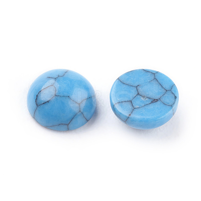 Synthetic Blue Turquoise Cabochons G-F528-31-6mm-1