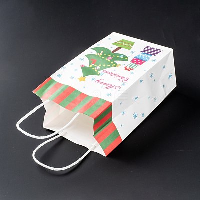 Christmas Theme Kraft Paper Gift Bags CARB-L009-A10-1