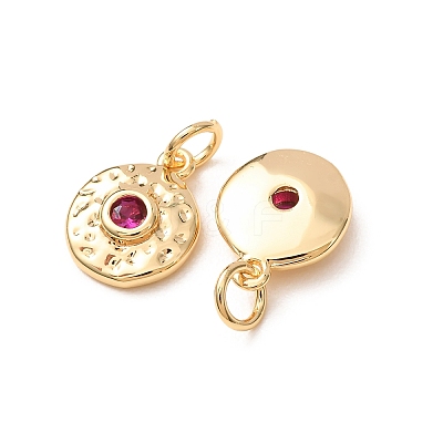 Brass Micro Pave Cubic Zirconia Charms CU-K002-41G-B-1