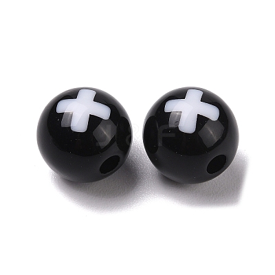 Two-tone Acrylic Beads OACR-U003-14-1-1