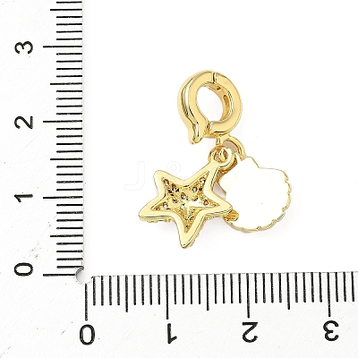 Brass Micro Pave Clear Cubic Zirconia Fold Over Clasps KK-H076-18G-1
