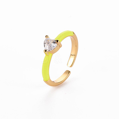 Brass Enamel Cuff Rings RJEW-T016-31J-NF-1