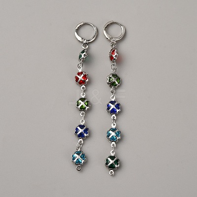 Brass Leverback Earrings EJEW-WH0004-209P-1