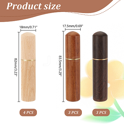 10Pcs 3 Styles Wooden Sewing Needle Holder Storage Case WOOD-GA0001-55-1