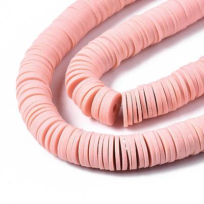Flat Round Handmade Polymer Clay Beads CLAY-R067-12mm-18-1