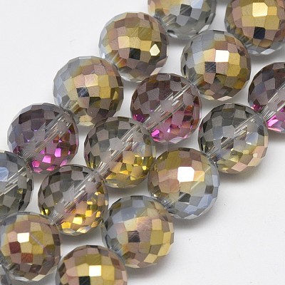 Electroplate Glass Beads Strands EGLA-Q086-12mm-01-1