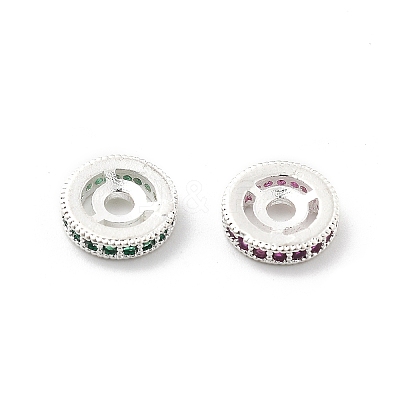 Brass Micro Pave Cubic Zirconia Beads KK-R216-10C-S-1