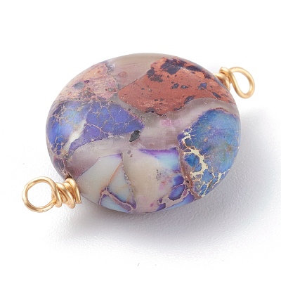 Natural Imperial Jasper Links Connectors X-PALLOY-JF00668-1